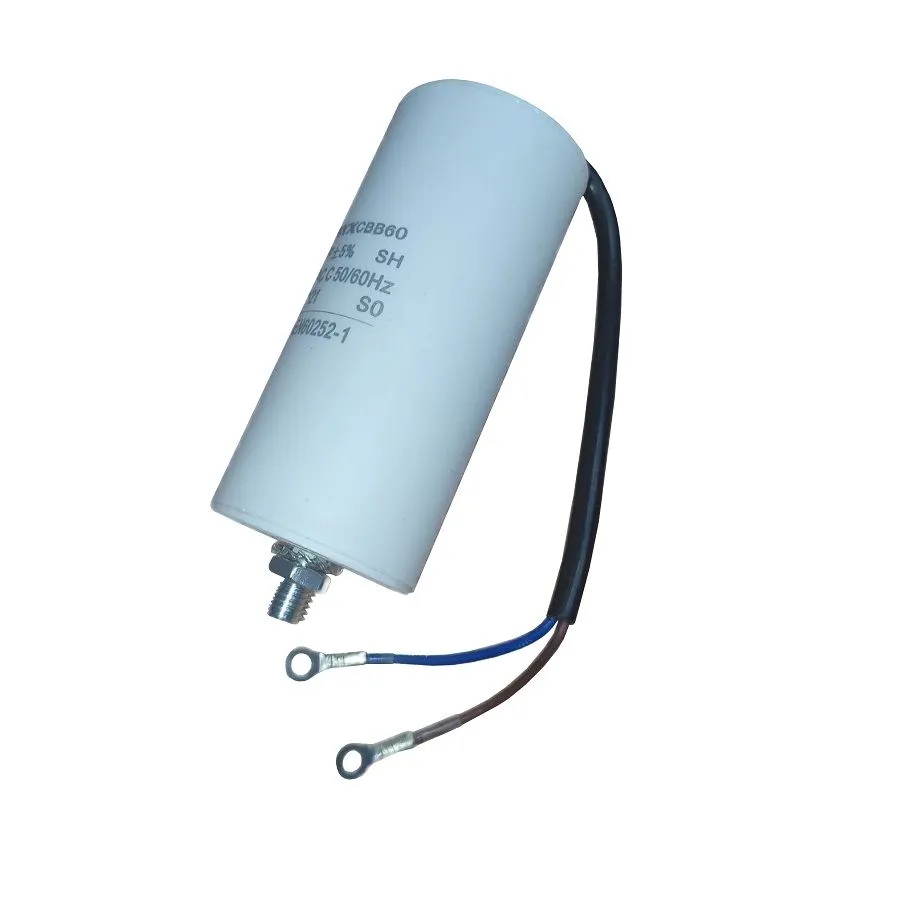 7709067778 10 мкф 450VAC 5% 35х65mm CBB60-E 4 КЛЕММЫ+БОЛТ конденсатор, код 00001220 — изображение 1