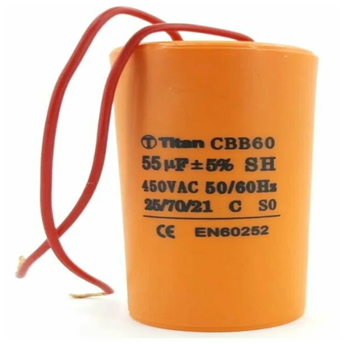 5мкф 450VAC  5%  35x65mm CBB60-E  4 КЛЕММЫ+БОЛТ  конденсатор